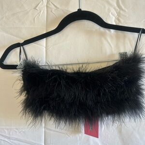 Edikted Black Feather Trim Top